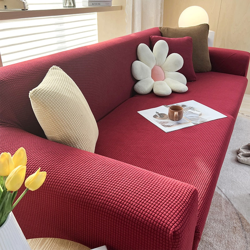 Waterproof Jacquard Green Sofa Covers 1/2/3/4 Seats Solid Couch Cover Green Color Sofa Cover Protector Bench Covers - Image 12