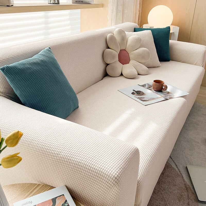 Waterproof Jacquard Green Sofa Covers 1/2/3/4 Seats Solid Couch Cover Green Color Sofa Cover Protector Bench Covers - Image 17