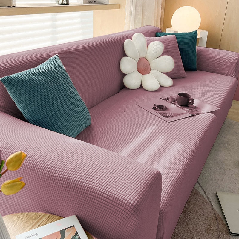 Waterproof Jacquard Green Sofa Covers 1/2/3/4 Seats Solid Couch Cover Green Color Sofa Cover Protector Bench Covers - Image 18
