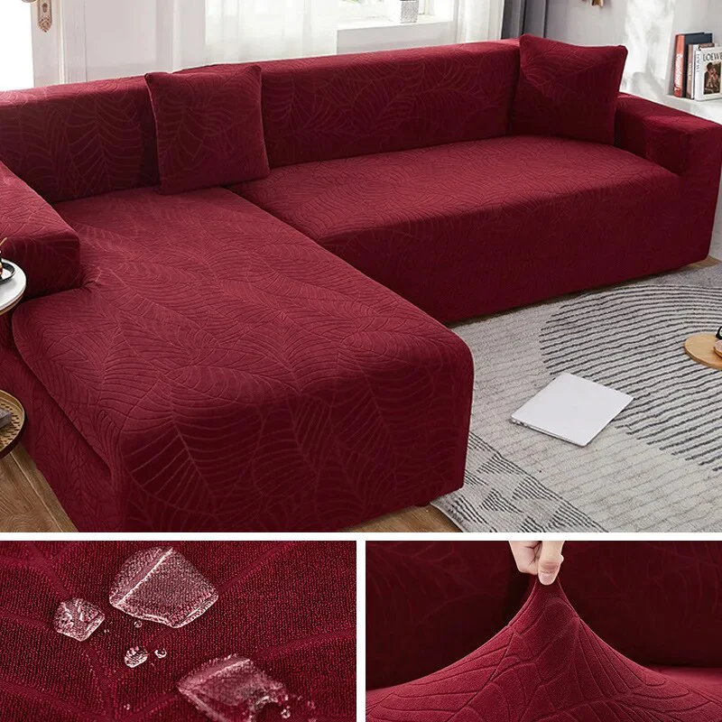 Waterproof Jacquard L Shaped Sofa Covers 1/2/3/4 Seats Solid Couch Slipcover Corner Sofa Cover Protector Bench Covers - Image 13
