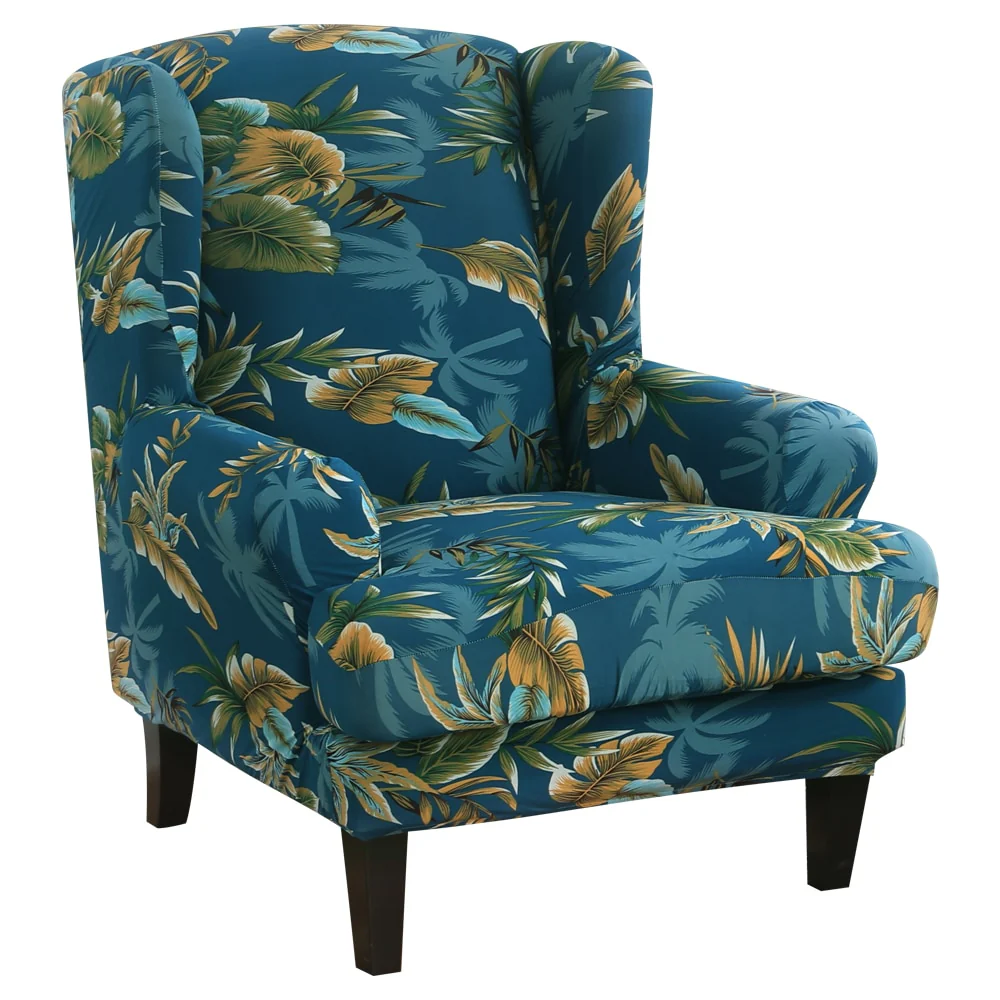Waterproof Sloping Arm King Back Chair Cover Elastic Armchair Wingback Wing Sofa Back Chair Cover Stretch Protector Wing Back Chair Covers - Image 9