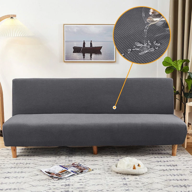 Waterproof Sofa Bed Cover Armless Sofa Cover For Living Room Plaid Straight Sofa Cover Slipcover Futon Cover For Home - Image 4