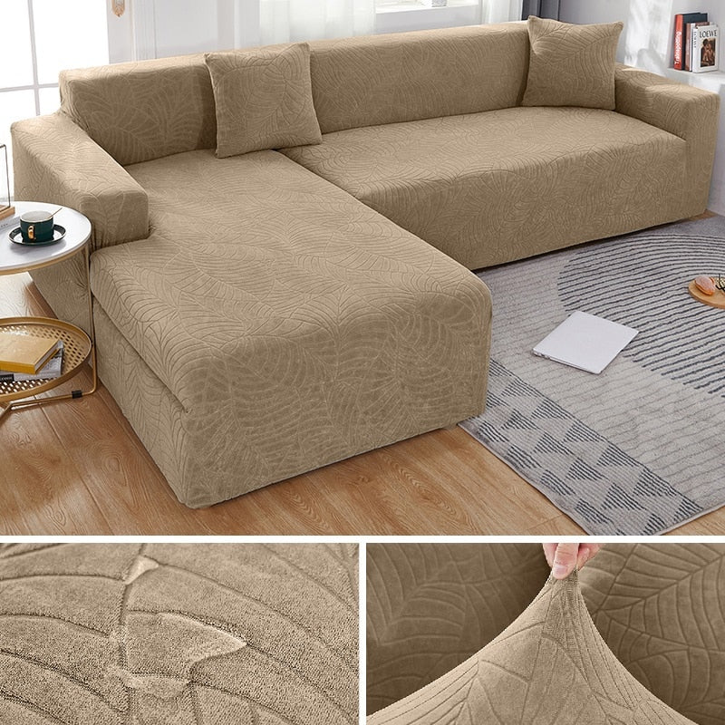 Waterproof Sofa Covers 1/2/3/4 Seats Jacquard Solid Couch Cover L Shaped Sofa Cover Protector Bench Covers - Image 15