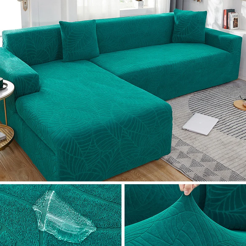 Waterproof Sofa Covers 1/2/3/4 Seats Jacquard Solid Couch Cover L Shaped Sofa Cover Protector Bench Covers - Image 9