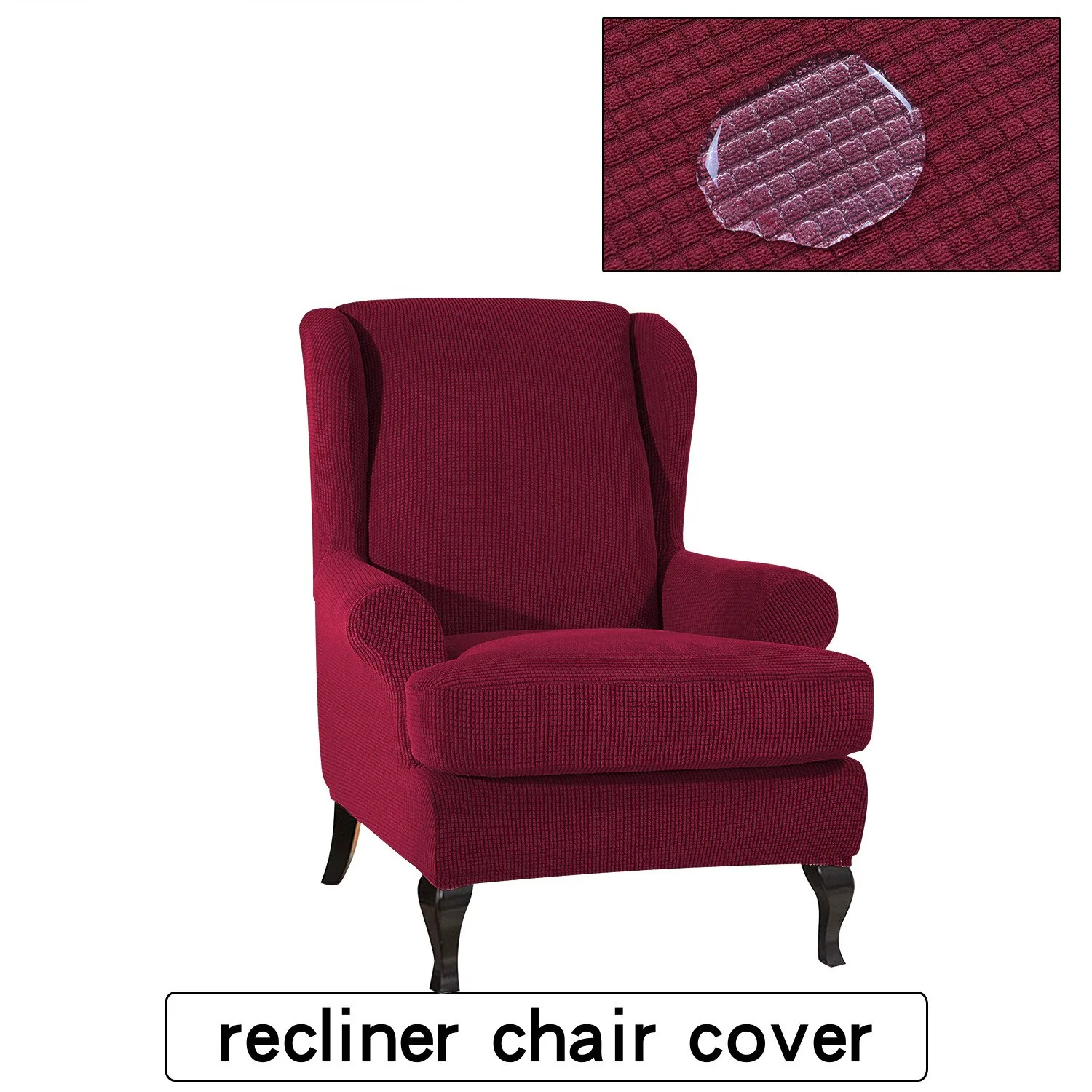 Waterproof Wing Back Chair Cover Arm King Back Chair Cover Elastic Armchair Wingback Sofa Chair Cover Stretch Protector - Image 8
